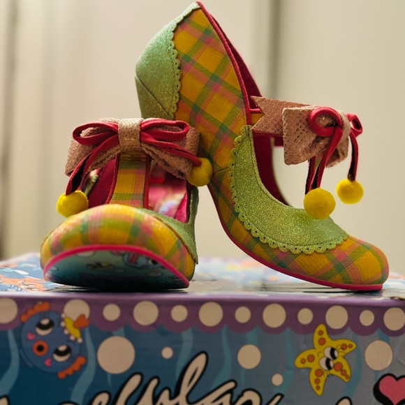 Irregular Choice Multicolor Plaid Heels - Picture 1 of 7